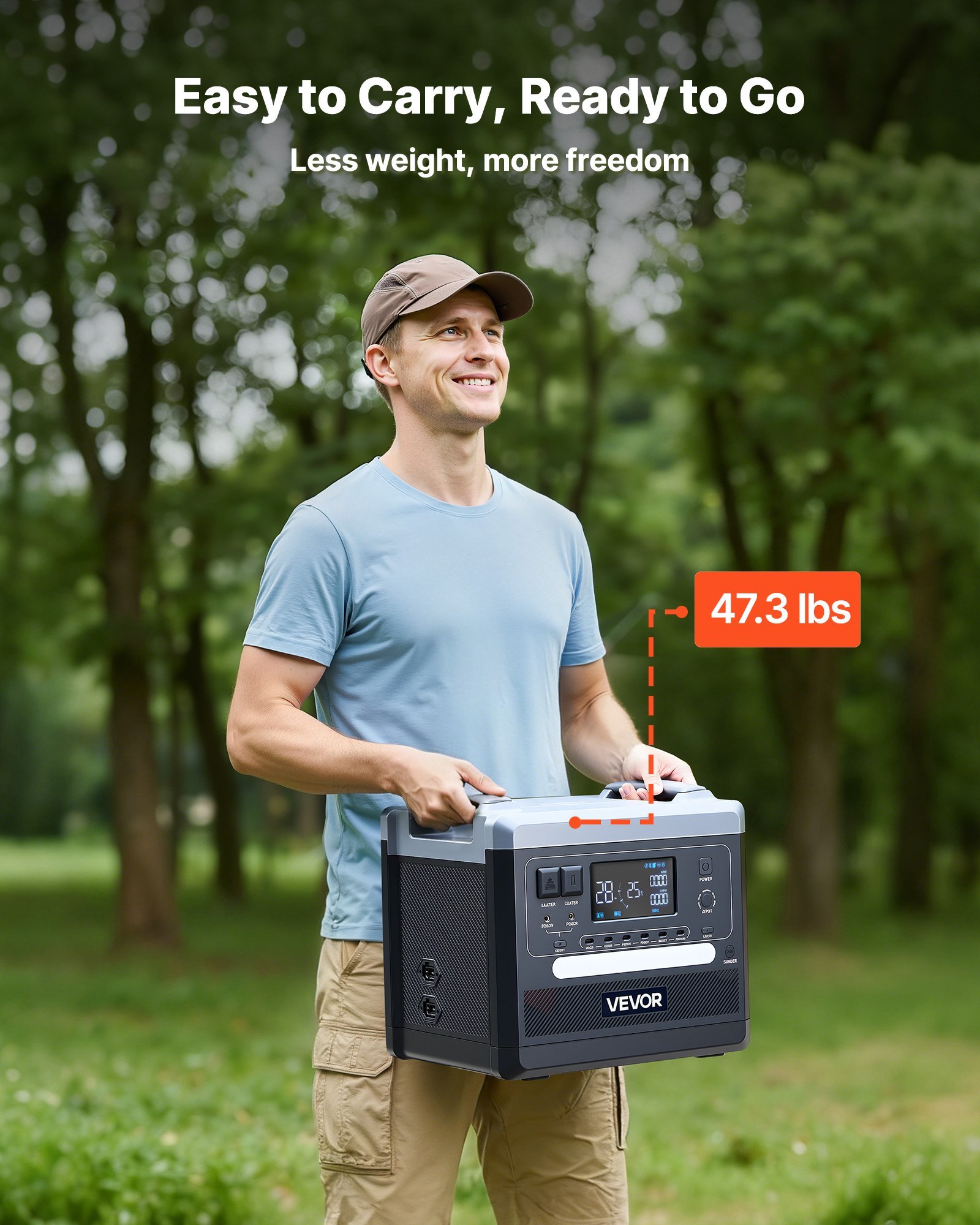 Portable Power Station, 2400W 2160Wh Power Station Solar Generator With 10 Output Ports & Adjustable Input Power, Expandable LiFePO4 Battery Backup For Home Camping RV (Solar Panel NOT Included) - Image 4